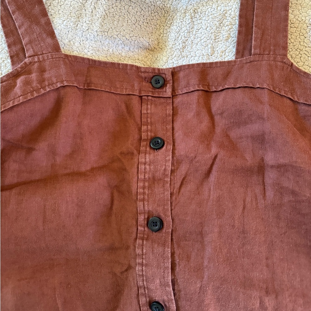 Everlane Button Up Front Linen Tank